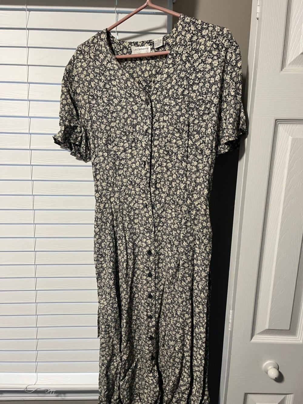Liz Claiborne Black and White Floral Midi Dress